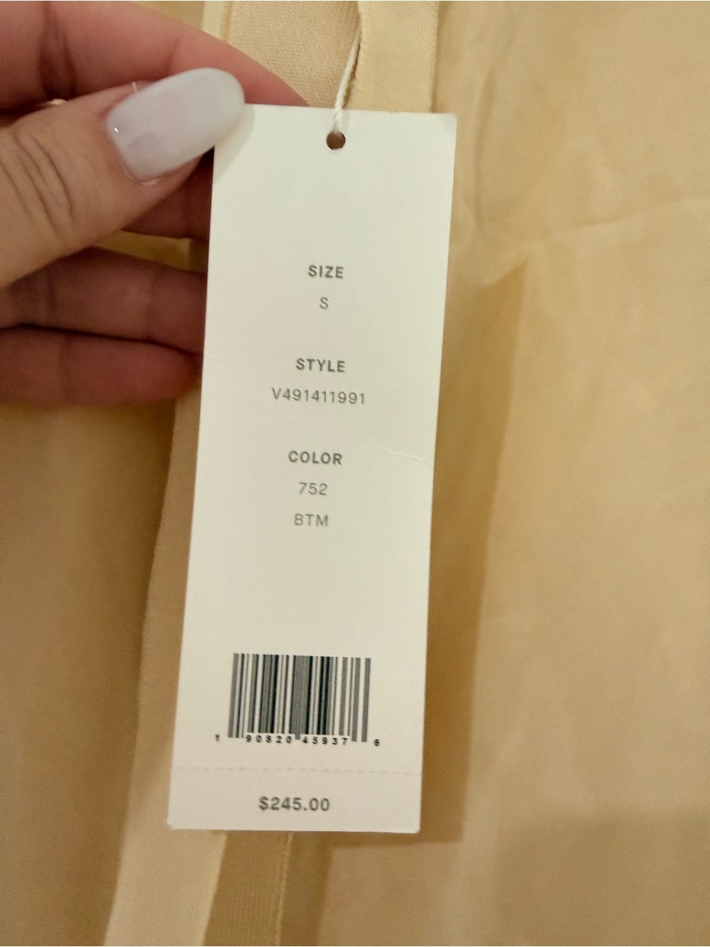 Vince Sleeveless Cream Silk-Look Blouse - Picture 5 of 5